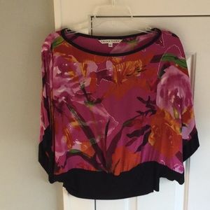 Petite Trina Turk fabulous jewel tone silk top.